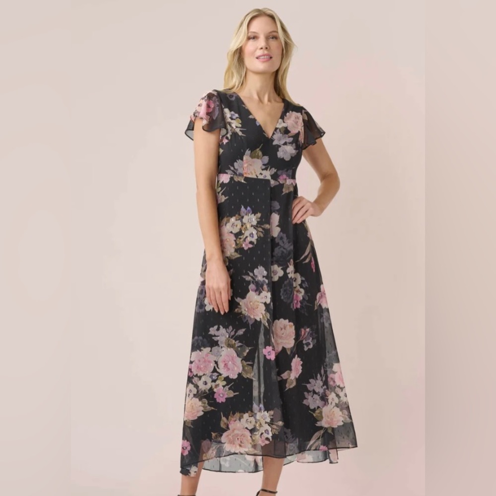 Adrianna Papell Floral-Print Jumpsuit (Size 16W) NEW W/ TAGS